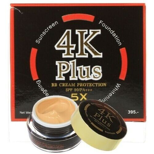 4K Plus 5X BB Cream Sunscreen Protection SPF 50 PA+++ Smooth Skin 20 g.