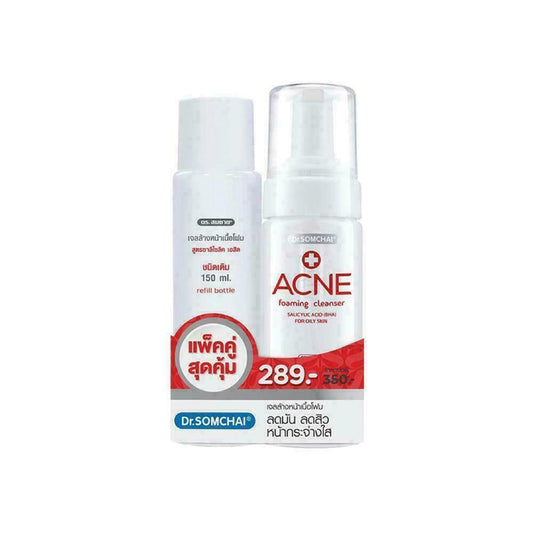 Dr.Somchai Acne Foaming Cleanser with Salicylic Acid for Oily Skin Duo Pack x 2