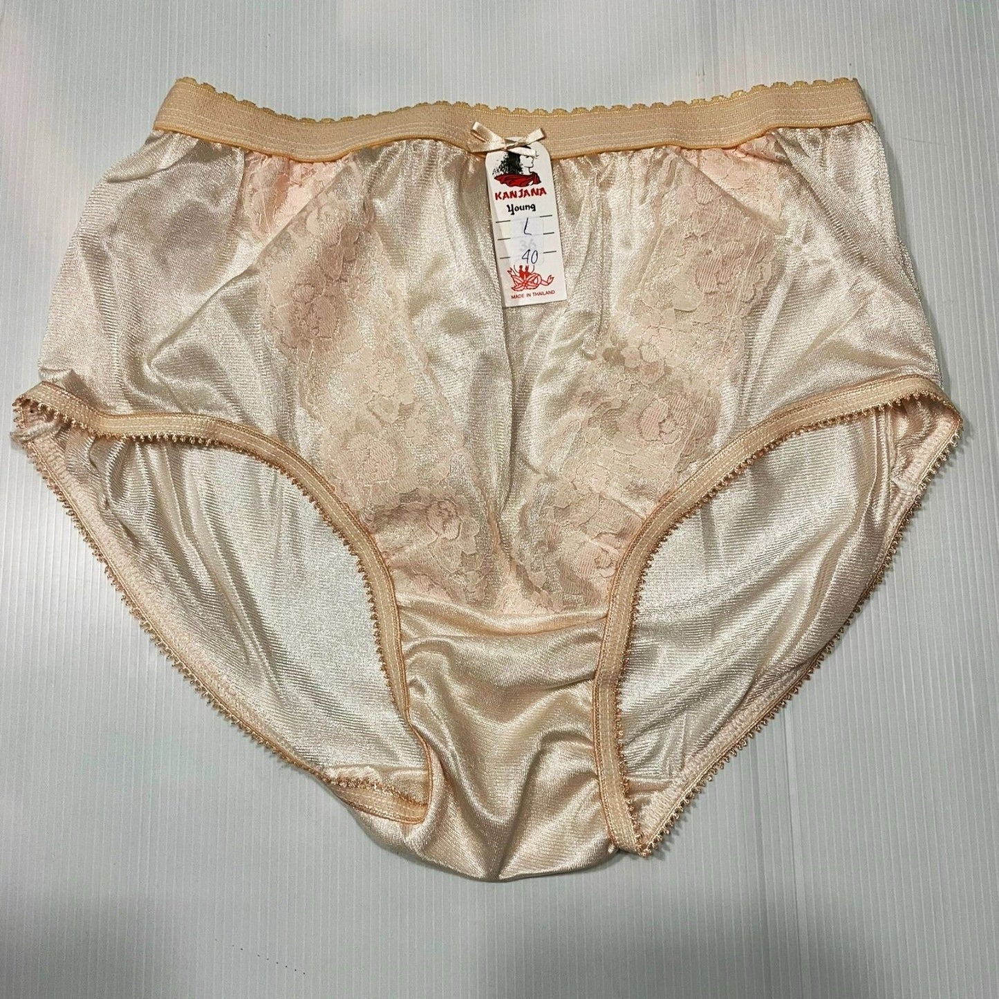 x6 Women Panties Nylon Hi Briefs Vintage Style Sissy Knickers Underwear Size L
