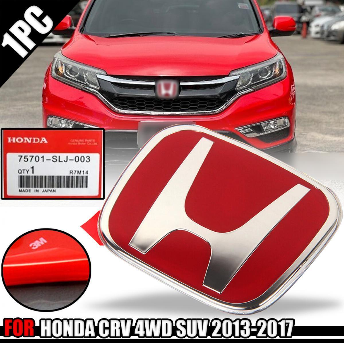 Front Grille Logo Emblem Badge Decal Red For Honda CR-V CRV 2012-2016