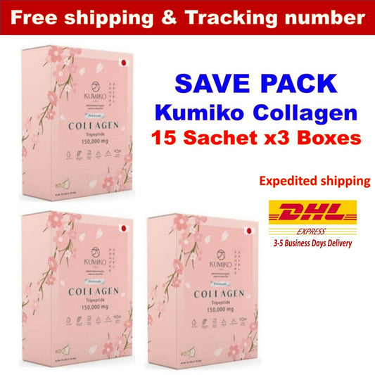 3 Boxes KUMIKO Collagen Premium Youthful Smooth Soft Aura Healthy Skin Vitamin