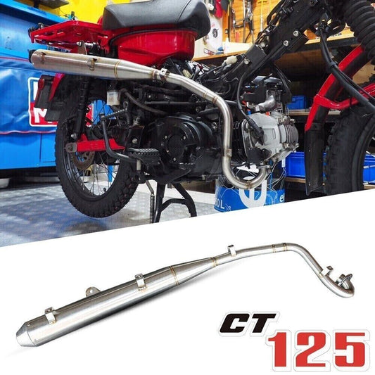 REAR STAINLESS FULL EXHAUST MUFFLER PIPE FOR HONDA CT125 TRAIL HUNTER 2020-2023