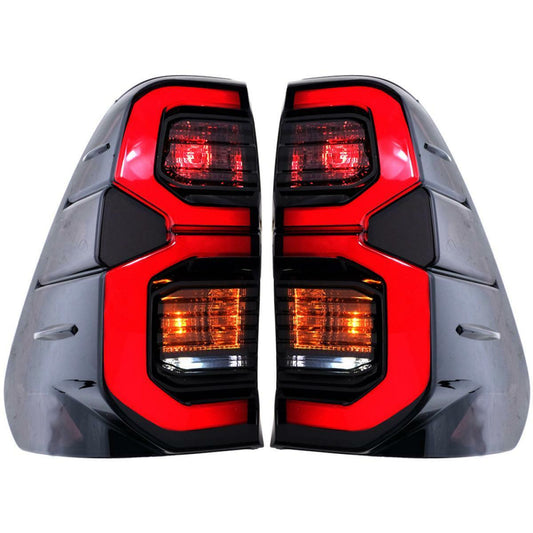 Tail Lights Lamp Smoke Black LED For Toyota Hilux SR5 M70 M80 Pickup 2015-2021