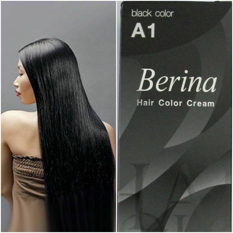 2 x Berina Permanent Hair dye color cream # A01 Black