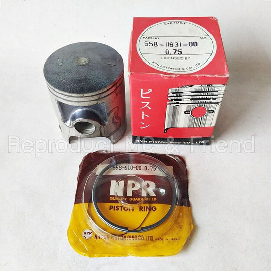 Yamaha DT100 (1976-1980) MX100 (1979-1983) Piston & Rings OS 0.75 (Dia=52.75mm.)