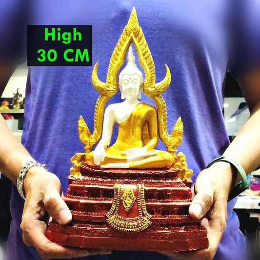 Large Buddha Fiberglass Statue Peaceful Deity Chinnaraj 30cm Thai Amulet