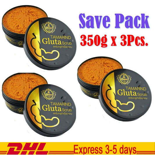 3x Tamarind Gluta Herbal Scrub Turmeric Tanaka Queen Bright Remove Old Skin