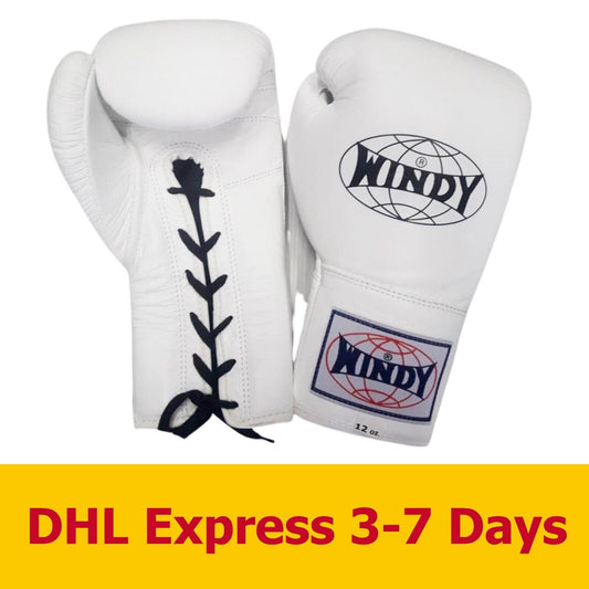 WINDY BGL White BOXING GLOVES LACE UP GENUINE Sport MUAY THAI MMA Martial Arts