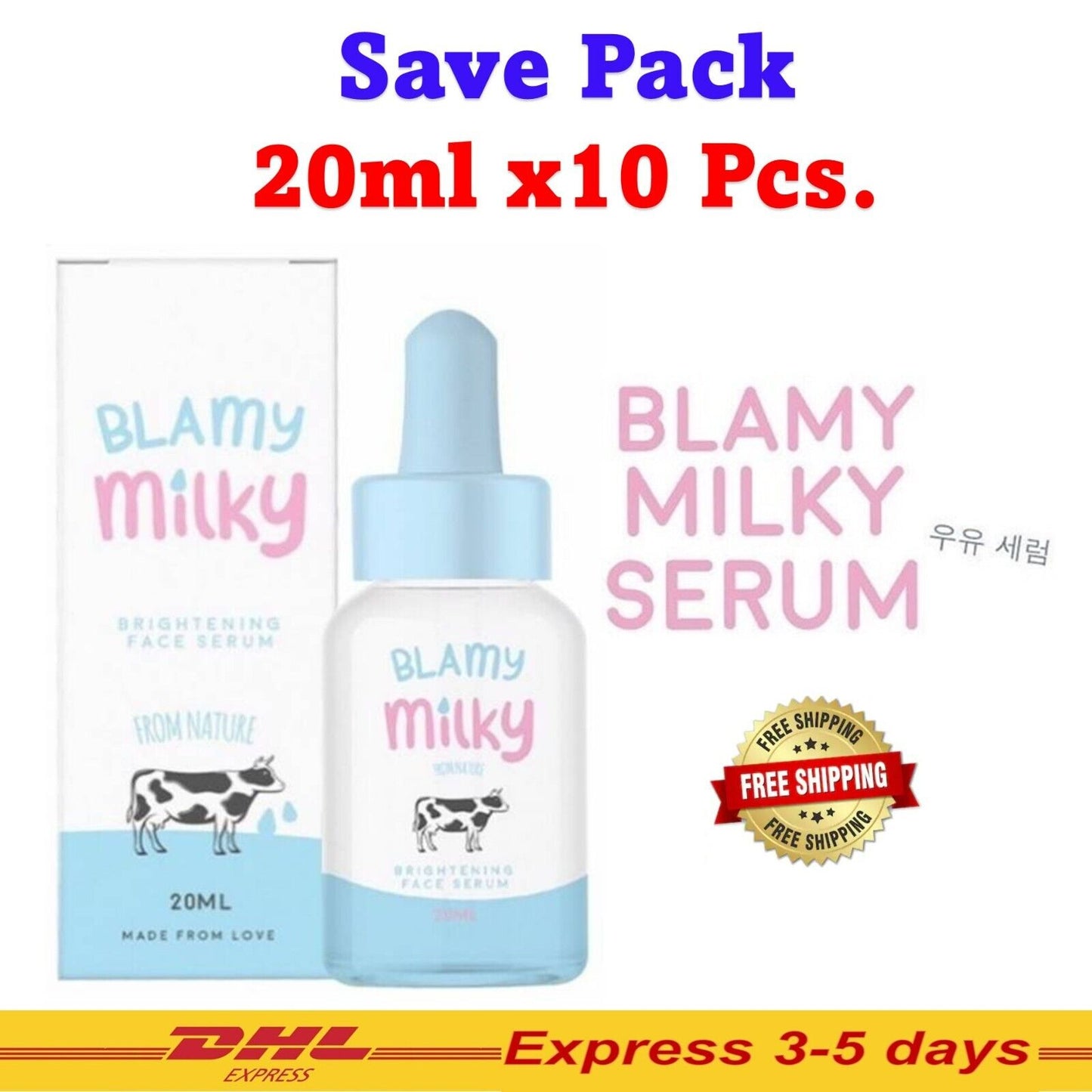 10x Blamy Milky Serum Milk Extract Vitamin B3 skin Rejuvenation Healthy Aura Ski