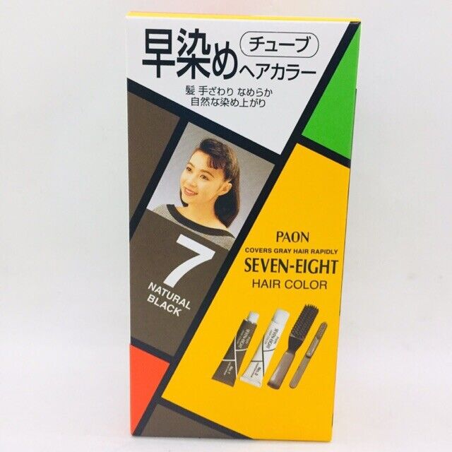 PAON Seven Eight Hair Color Dye [No.7 # Natural Black] 7-8 MIN Quick Permanent