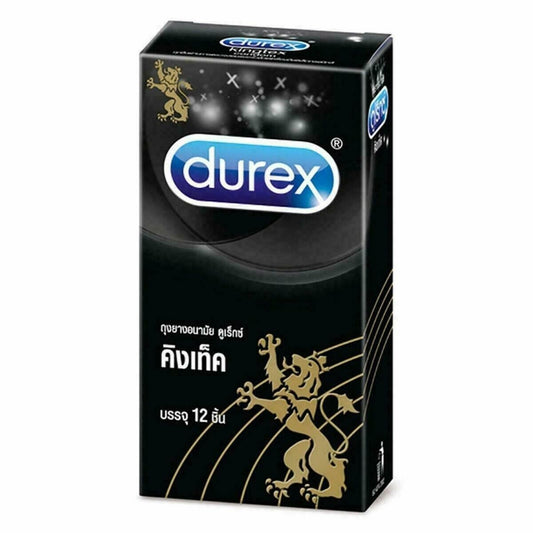 12 Pcs. Durex Kingtex 49 mm Smooth with Lubricated Condoms Male Smooth Fit