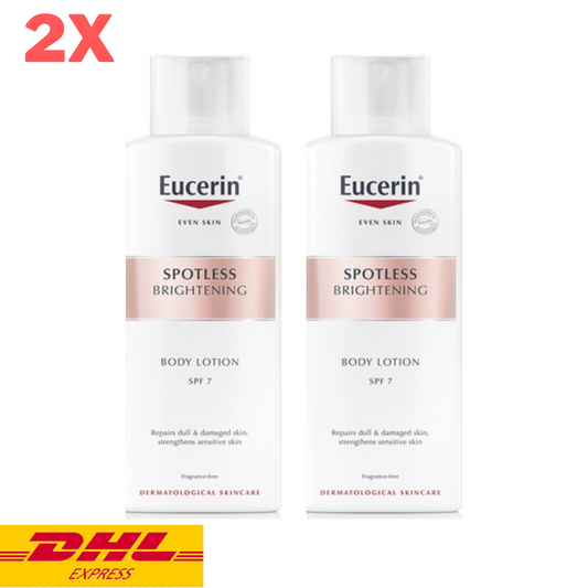 2x Eucerin Spotless Brightening Body Lotion SPF 7 Even Dull Skin Repair 250 ml