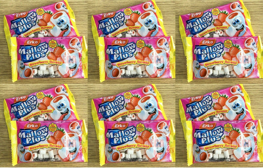 12x18g Erko Mallow Plus Marshmallow Plus Strawberry Fat Free Gluten Free