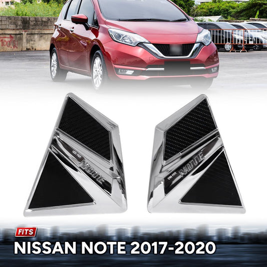 Side Door Air Vent Flow Cover Pair LR Chrome For Nissan Note 2017-2020