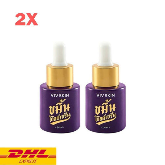 2x VIV Skin Kamin Gold Serum Turmeric Reduce Dark Spots Wrinkles Redness 14 ml
