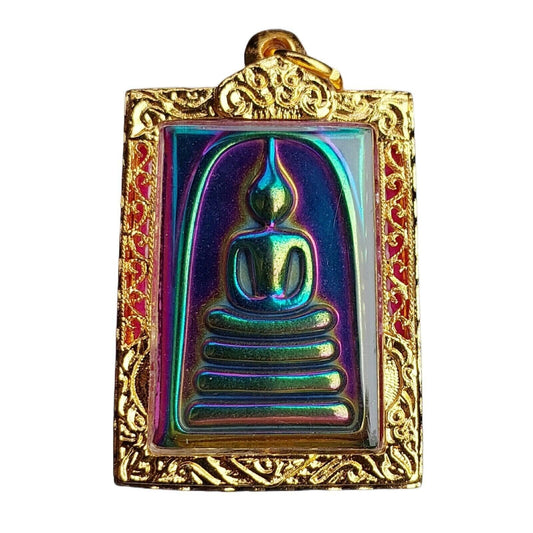 Phra Somdej Leklai Thai Buddha Amulet Gold Micron Case Power Magic Protection