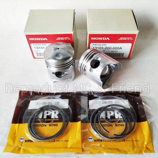 2x Piston Kit STD STANDARD SIZE (Diameter 44.00mm.) For Honda C92 CA92
