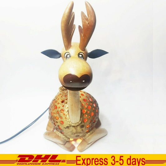 Lamp Shade Coconut Shell Handmade Table Lamp Night Light Fast ship DHL express