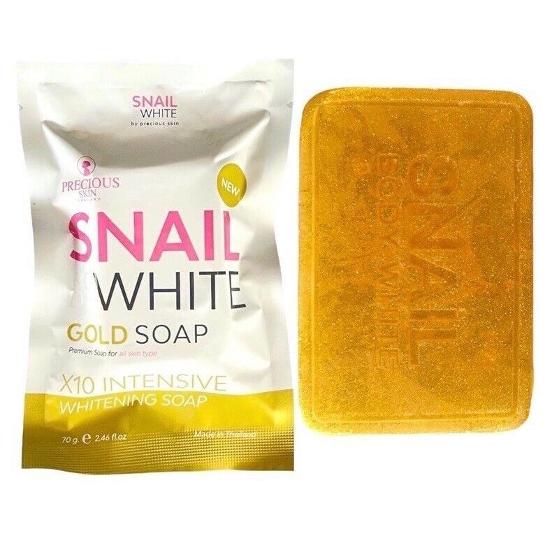 3x Snail mucus White Gold Soap x10 vitamins C, E Skin Smooth moisture bright