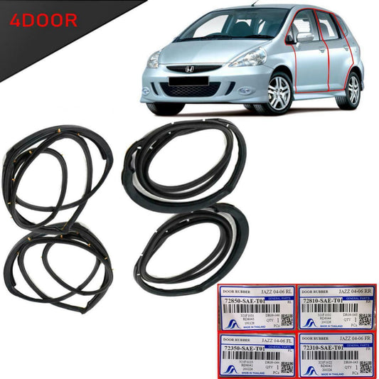 4 Door Rubber Seal Weatherstrip For Honda Jazz Fit GD1 GD2 GD3 2002-2007