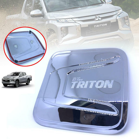 Cover Fuel Oil Cap Chrome Trim Fit Mitsubishi Triton L200 4 Doors 2019-2020