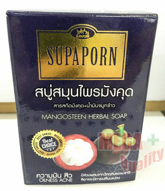 SUPAPORN Mangosteen Herbal Soap Oilness Acne Renewed Body Moisturizing Lightened