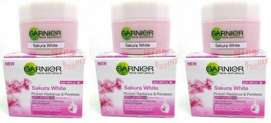3x18g. GARNIER SAKURA BRIGHT PINKISH REDIANCE MOISTURUZING CREAM SPF21