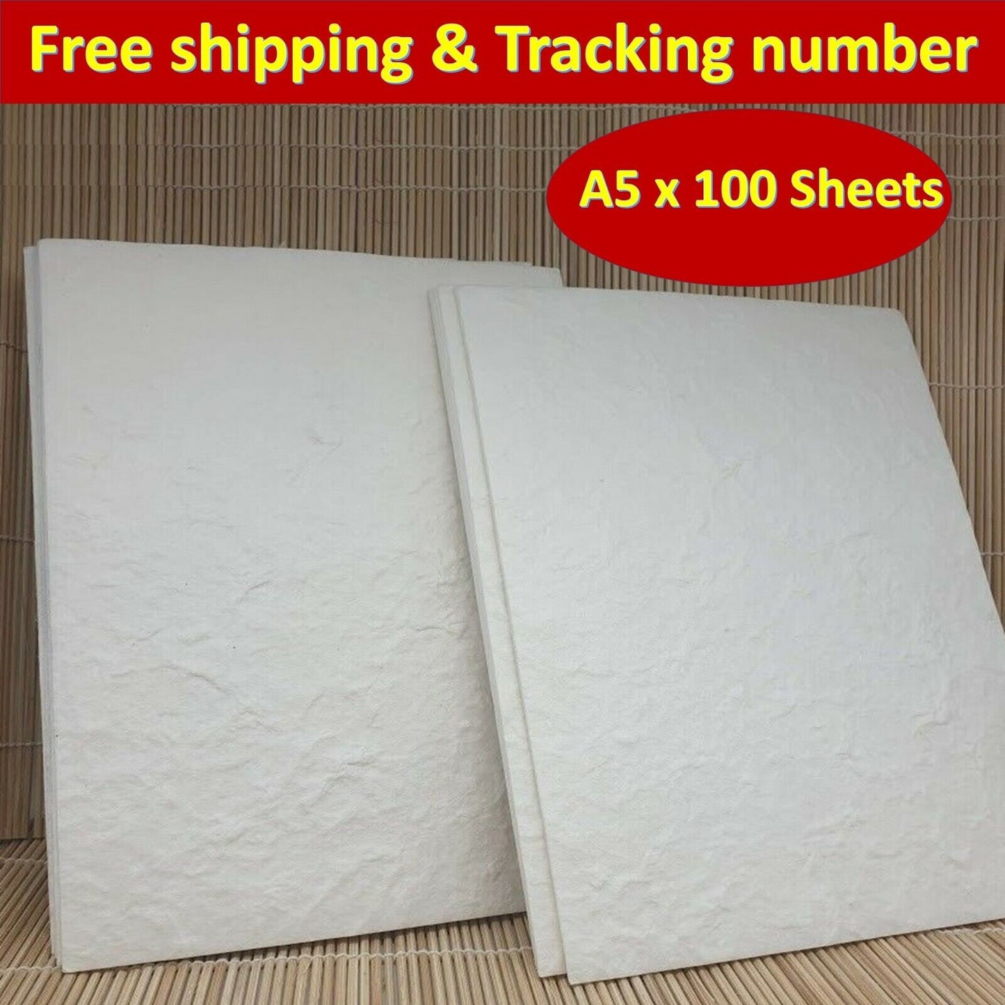 100 x Mulberry Paper Sheet For Craft Cards Handmade Art Natural White Invitation