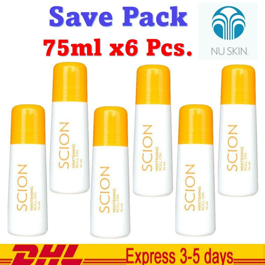 6x Scion NU SKIN Underarm Deodorant Roll On 24-hour Protection 75ml