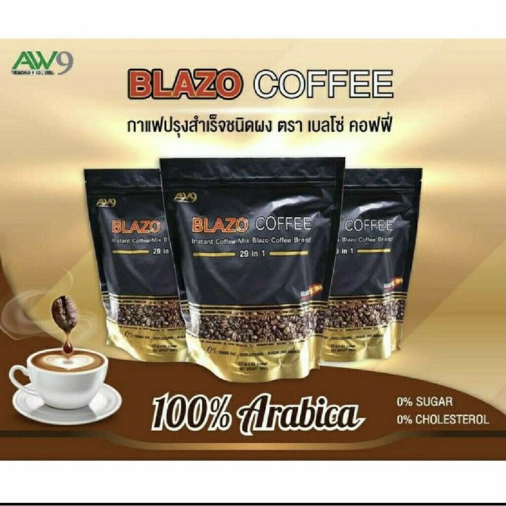2x Blazo Coffee 29 in 1 Instant Mix Premium Arabica Non-Fat Sugar Free Healthy