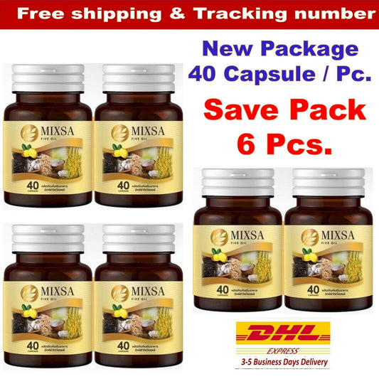 6x MIXSA FIVE OILS 5 Natural Metabolism Brain Bones Sleep Balance Mixa Health