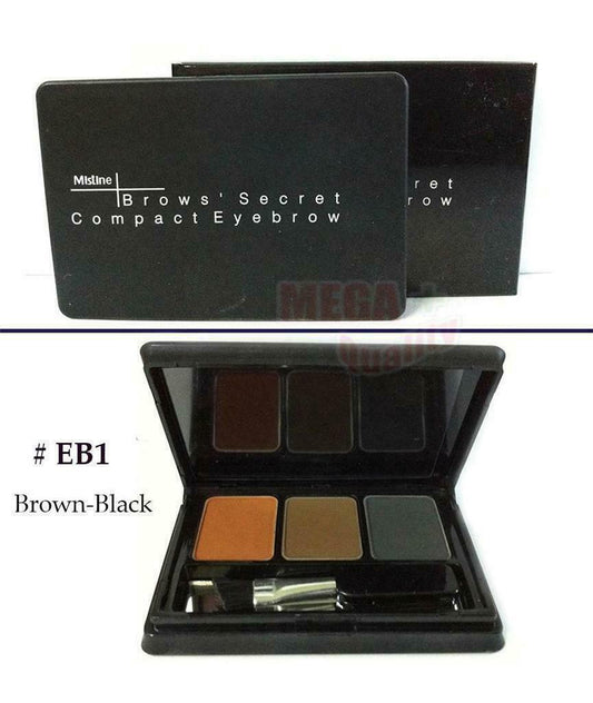Mistine Eye Brows Secret Compact Eyebrow 3in1 Tone #EB1 Brown-Black Clolor 1.7g