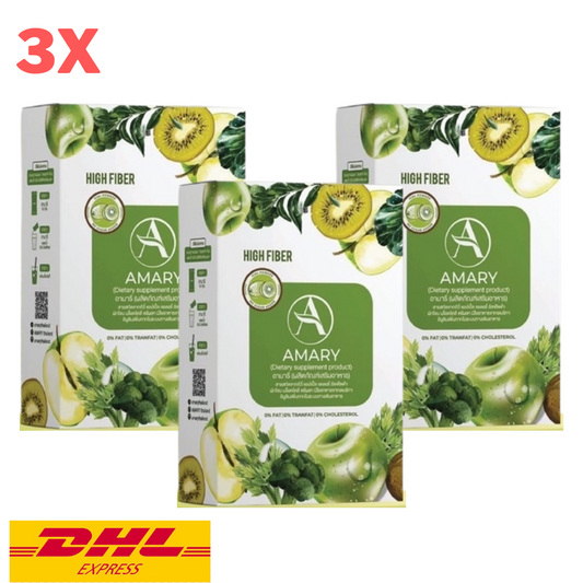 3x Amary Fiber Detox Drink Powder Weight Control Slimming Burn Bright Skin