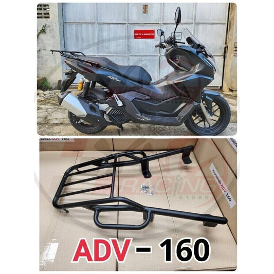 BLACK STEEL REAR LUGGAGE CARGO BAG BOX CARRY RACK FOR HONDA ADV 160 2021-2023