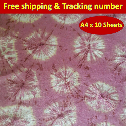 Mulberry Paper Handmade Natural Tie Dyed Card Art Craft A4 (10 Sheets / Pack)