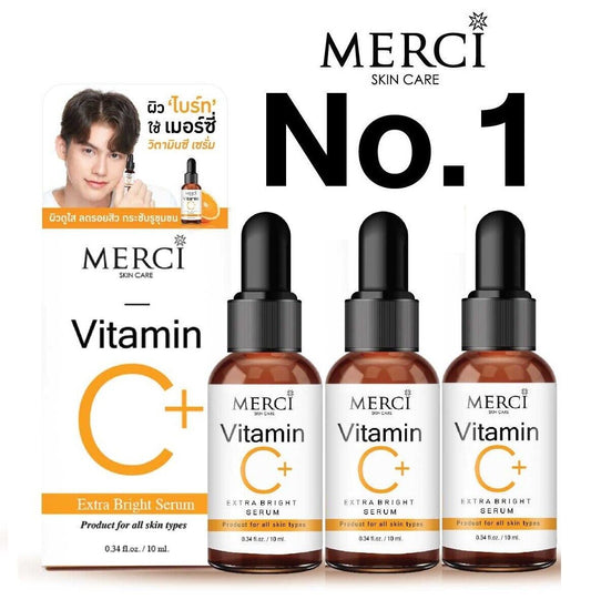 3x MERCI Serum Vitamin C Skin bright clear soft Concentrated, easily absorbed