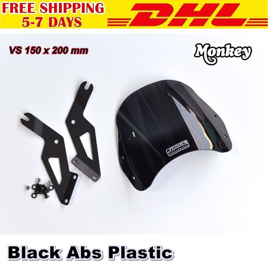 W8 Wind Shield For Honda Monkey 125 Monkey125 Black Abs Plastic Headlight Cover
