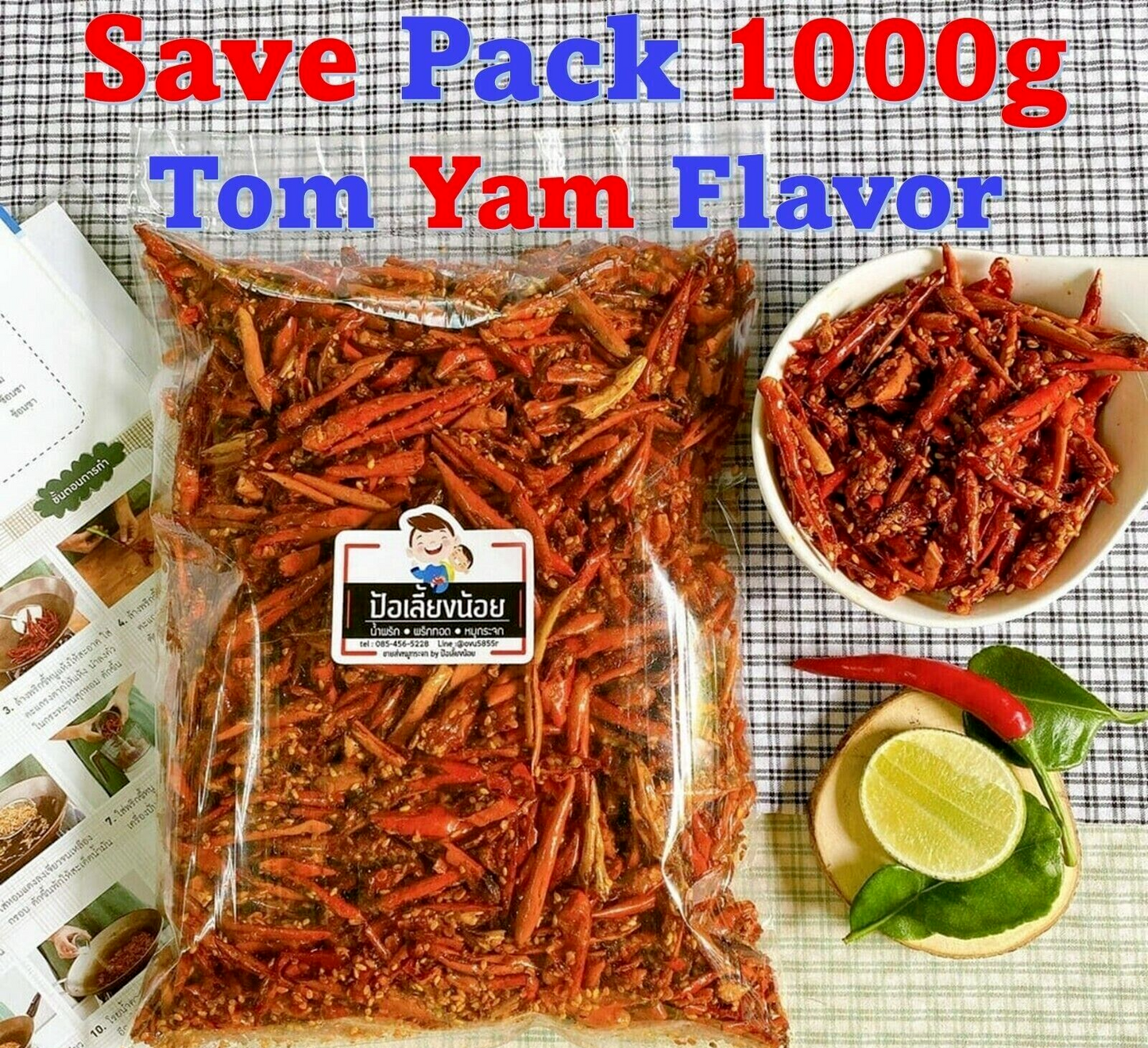 1000g Crispy Snack Spicy Chili Pepper Tom Yam Variety Thai Flavor Sesame Vegan