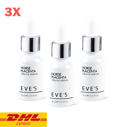 3x Eve's Horse Serum Placenta Essential Youth Skin Repair Lifting Wrinkles 15 ml