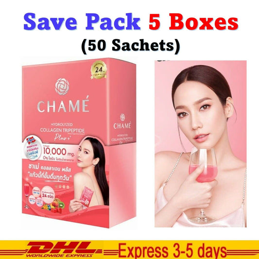 5x Chame Strawberry Collagen Radiant Anti Aging 10000mg Aura Drinking Gluta
