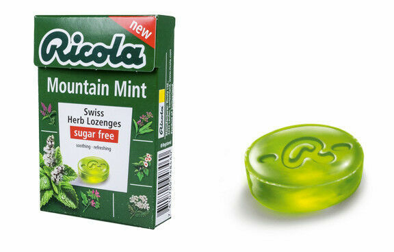 10 x Ricola Mountain Mint Swiss Herb Lozenges Sugar Free Soothing Refreshing 40g