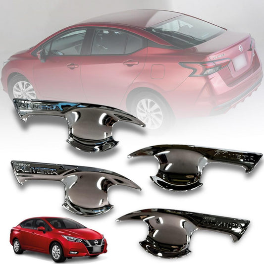 4PCs Door Handle Bowl Cover For Nissan Almera Versa Sunny N18 2019-2020 Chrome