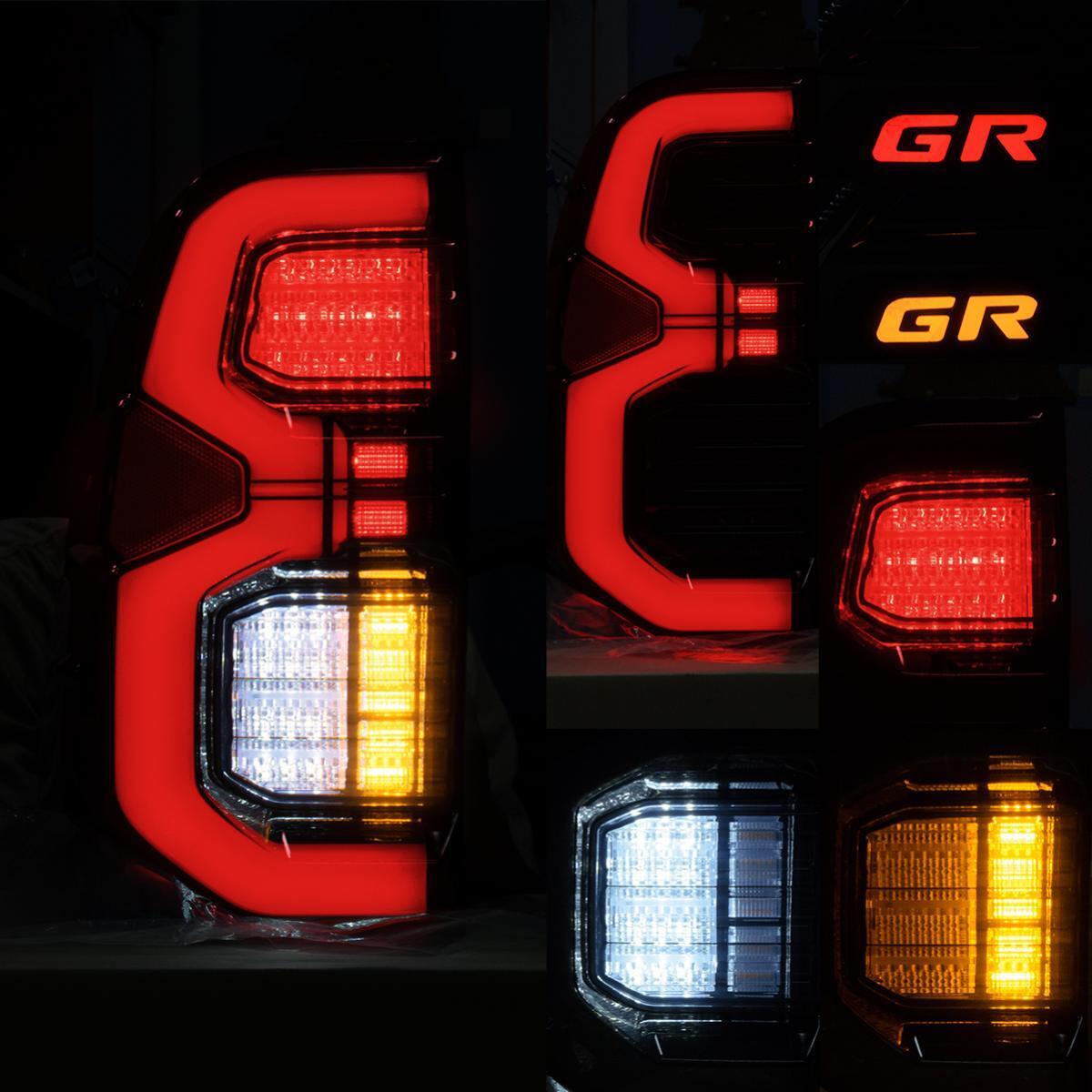 Tail Lamp Rear Light LED Smoke Lens GR Pair For Toyota Hilux SR Pickup 2015-2023