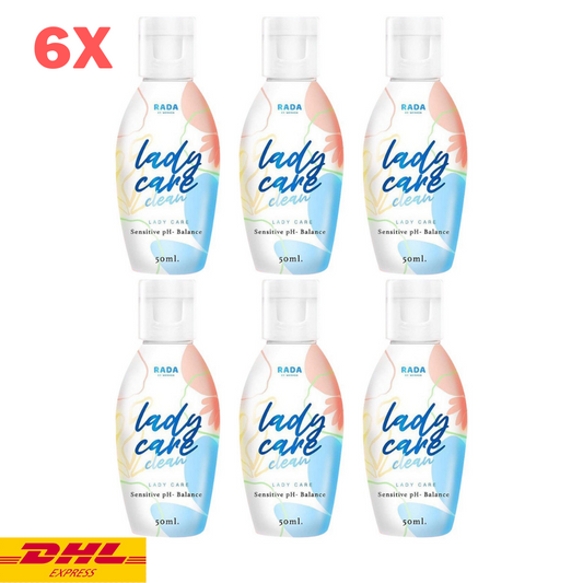 6x RADA Lady Care Clean Feminine Wash Reduce Odor Sensitive pH Balance Mild 50ml