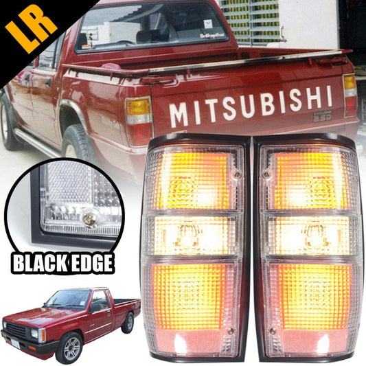 Tail Light Rear Lamp Clear Lens Black Rim Fit Mitsubishi Mighty Max 1987-1997