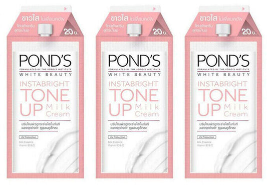 3x7g. Pond s White Beauty Instabright TONE UP Milk CREAM Facial Care Bright Face