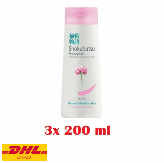 3x Shokubutsu Monogatari Shower Cream Pink Chinese Milk Vetch Soft Skin 200 ml
