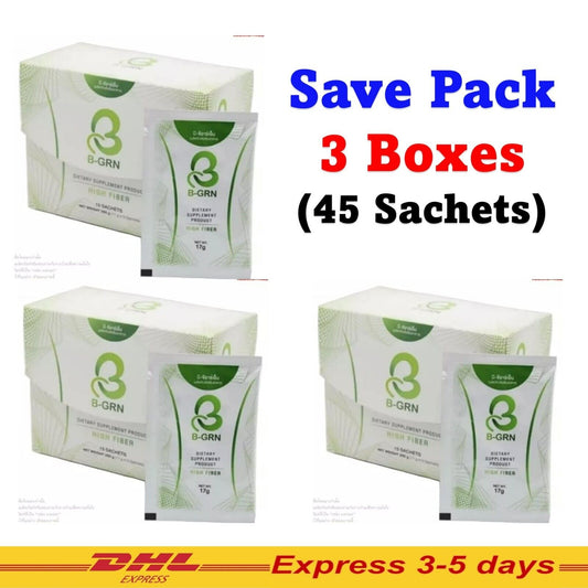 3 Boxes B-GRN BHIP Fiber Detox Diet Clean Belly Firming Slimming Clear Toxic