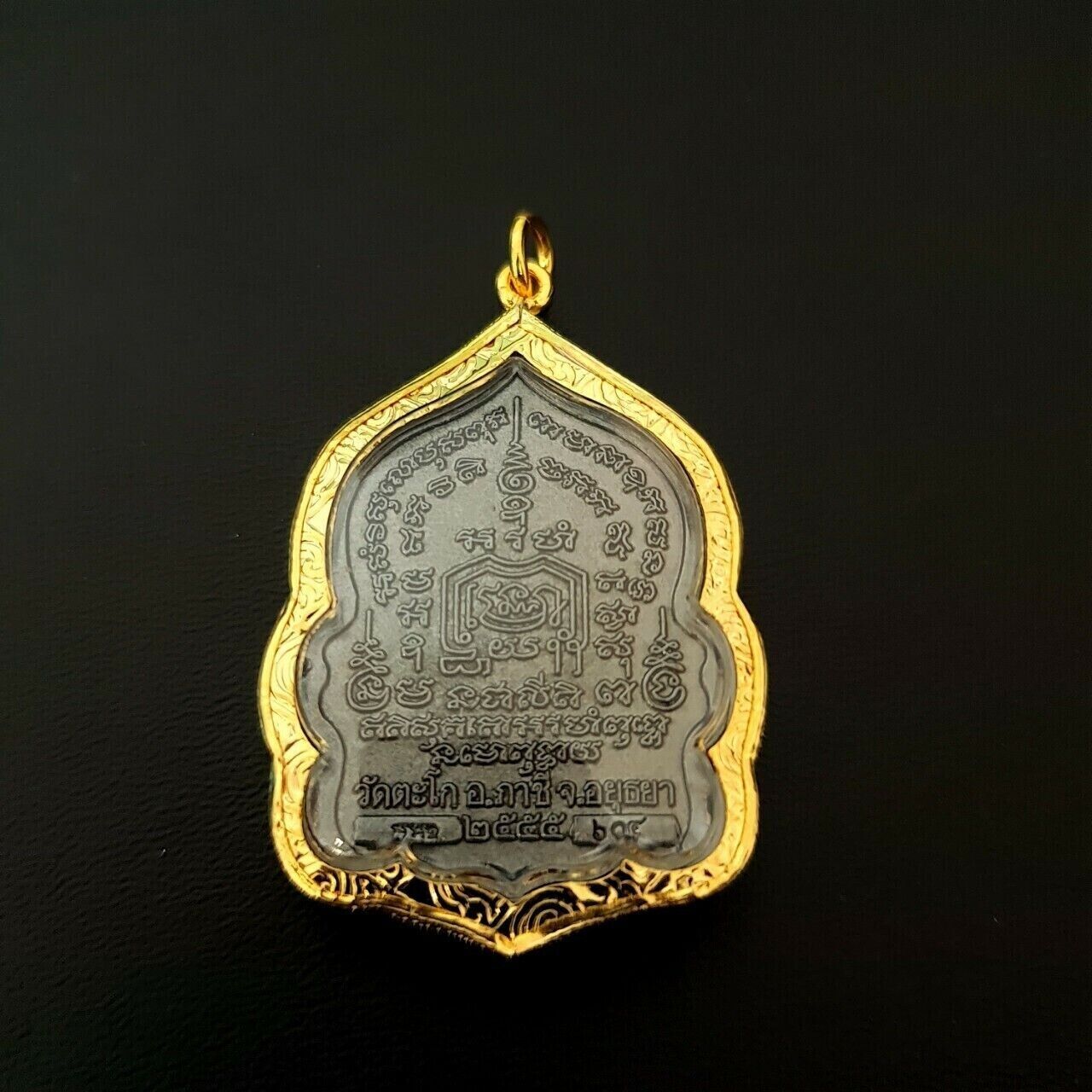 Phra LP Ruay Talisman Pendant Gold Plated b.e.2555 Thai Buddha Amulet Wat Tako