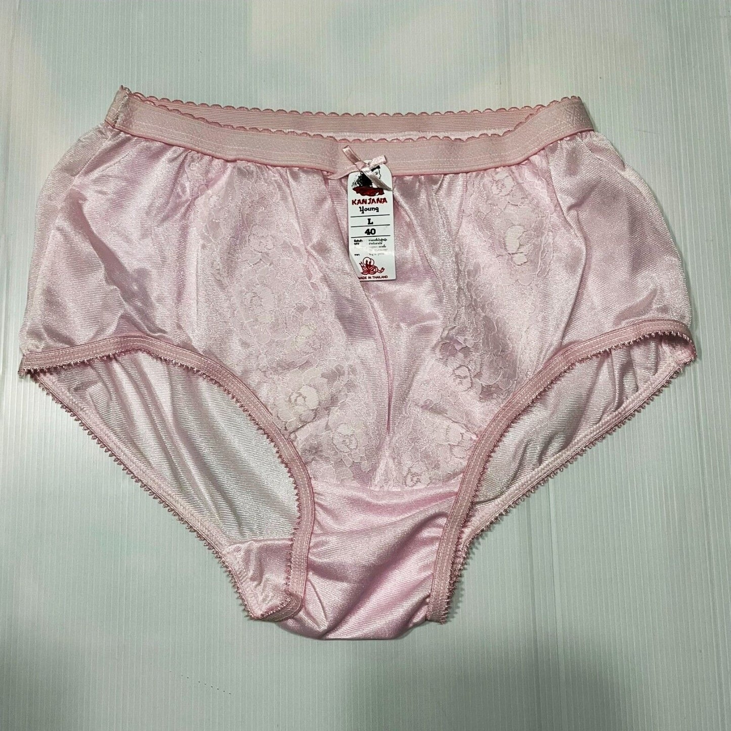 x6 Women Panties Nylon Hi Briefs Vintage Style Sissy Knickers Underwear Size L